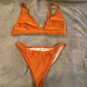 Burnt orange high hip bikini